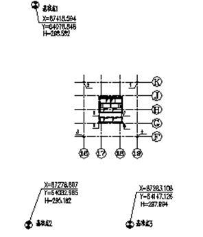 框筒结构办公楼工程沉降观测专项方案-沉降观测点平图面布置