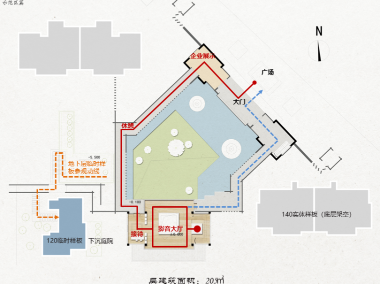 杭州大关单元高层住宅项目投标方案文本2018-售楼一层平面