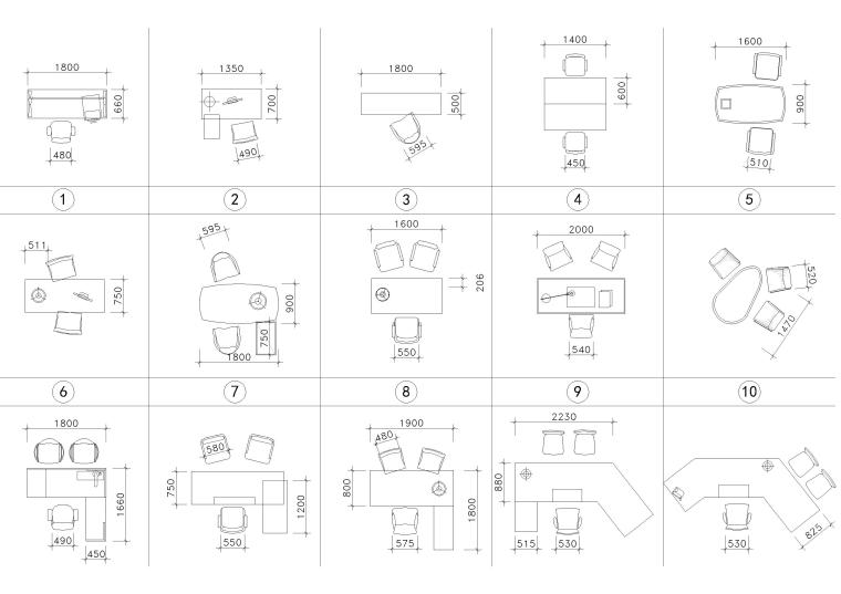 餐饮设计家具CAD资料下载-室内家具家私CAD图块