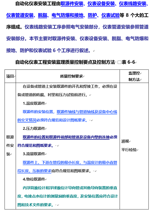 机电安装工程监理质量控制要点及方法-自动化仪表安装工程