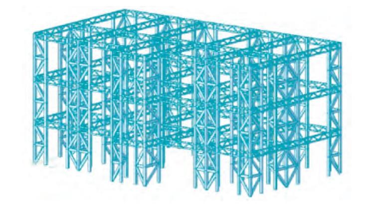 新型墙板应用装配式钢结构住宅体系研究-结构三维模型