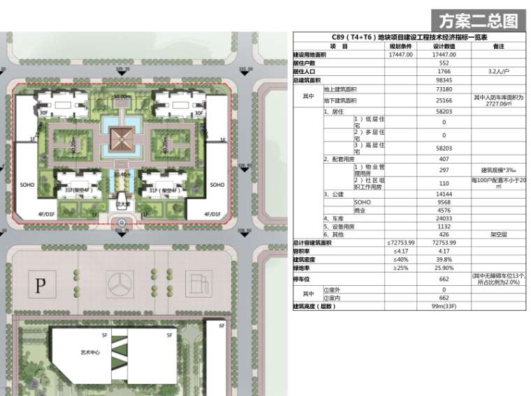 中央公园叠拼洋房高层大平层投标方案文本-方案二总图