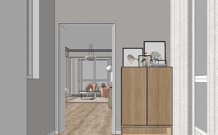 2020北欧风格资料下载-北欧风格两房两厅室内设计SU模型