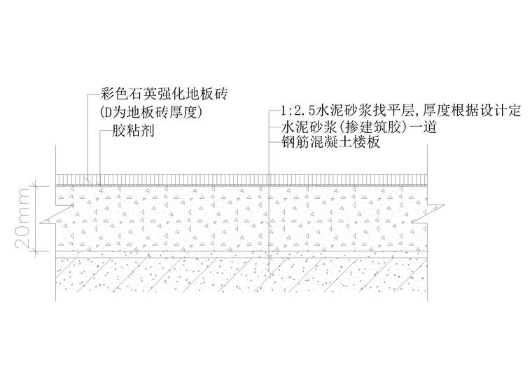 室内通用地面，材料拼接，转角节点详图-彩色石英强化地板