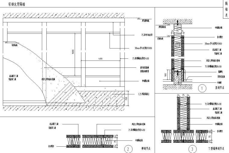隔墙系列节点详图资料下载-全国通用节点详图隔墙详图设计