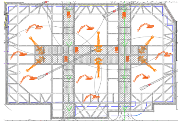 医院新建项目土方开挖施工方案（2018）-第三层土方开挖平面图