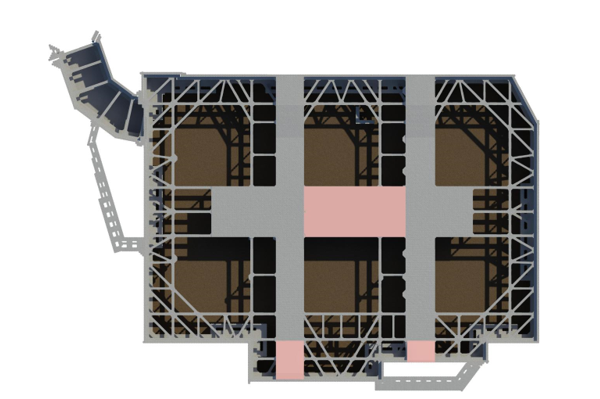 医院新建项目工程施工组织设计(2018)-栈桥优化后交通物流平面图