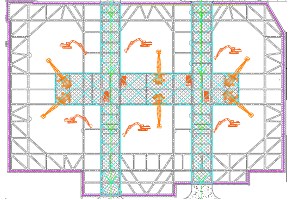 医院新建项目土方开挖施工方案（2018）-第二层土方开挖二阶段平面布置图