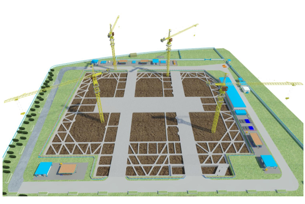 医院新建项目工程施工组织设计(2018)-第一道支撑及栈桥施工平面布置图