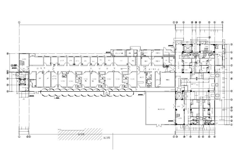 浦东新区传染病医院设计建筑施工图(含水电)-底层平面图