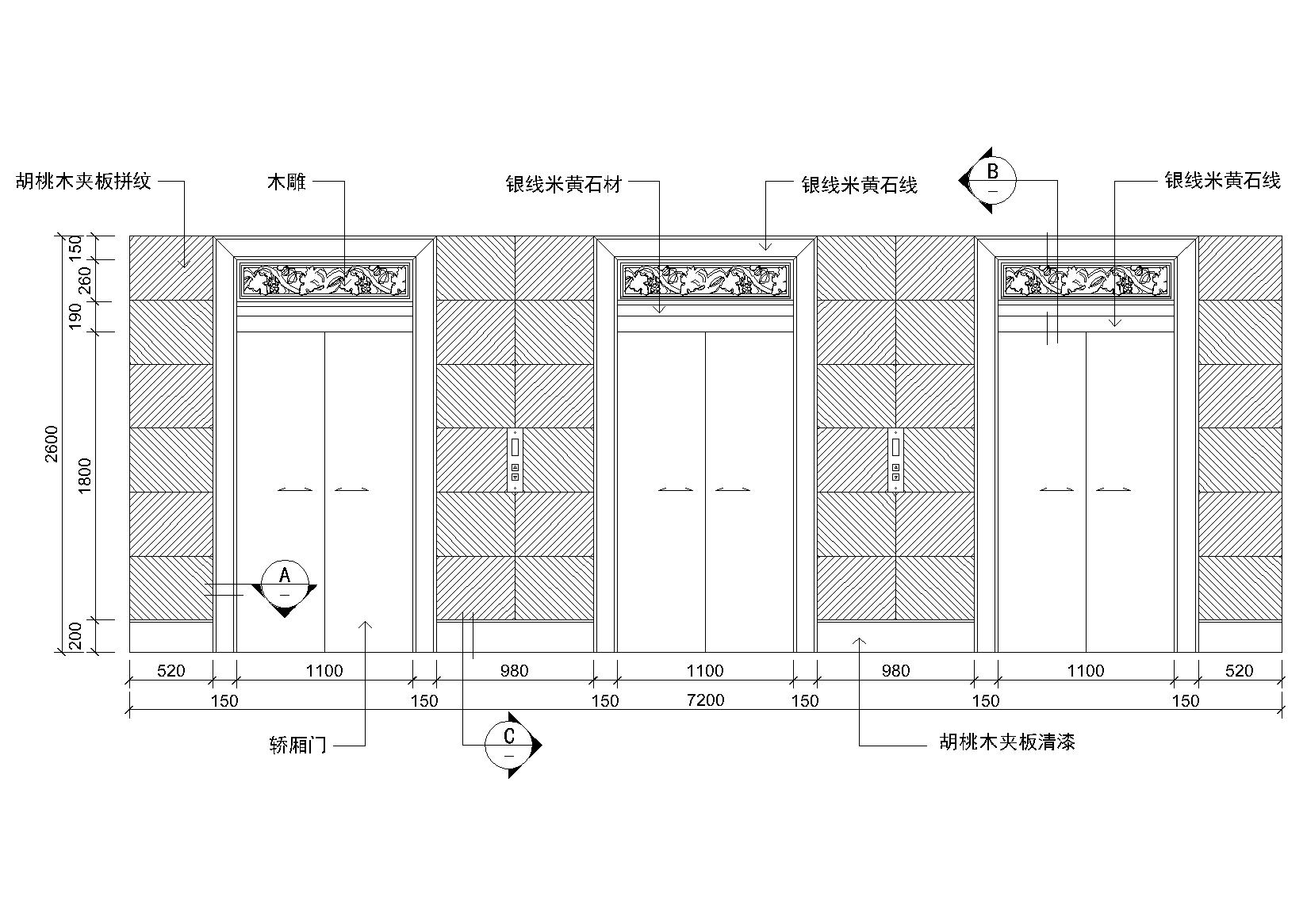 电梯立面图画法图片