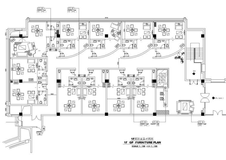 棋牌室部分平面图