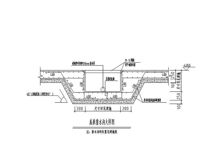 底板排水沟大样图