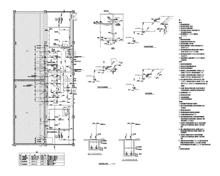 贵州省人民医院二期给排水施工图-水泵房给排水大样图