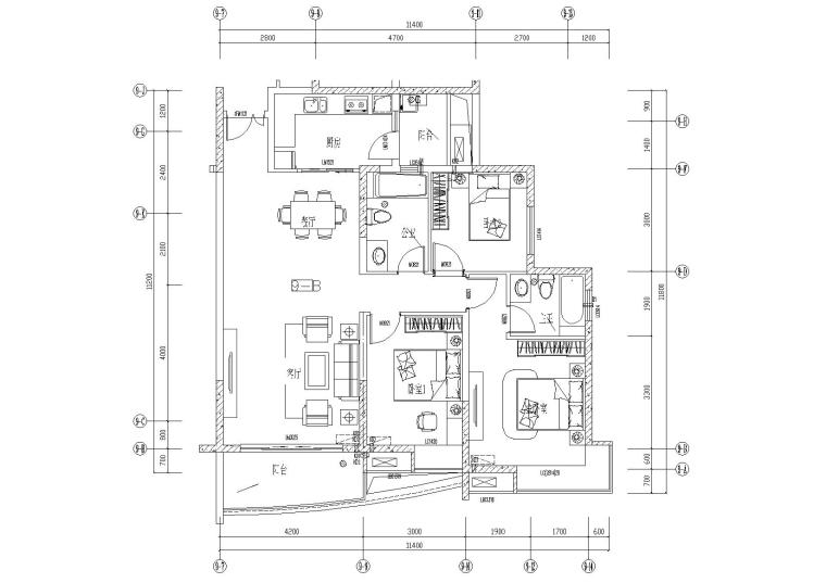 住宅楼交房样板间技术资料下载-​[江门]住宅楼大堂及三居室样板间施工图