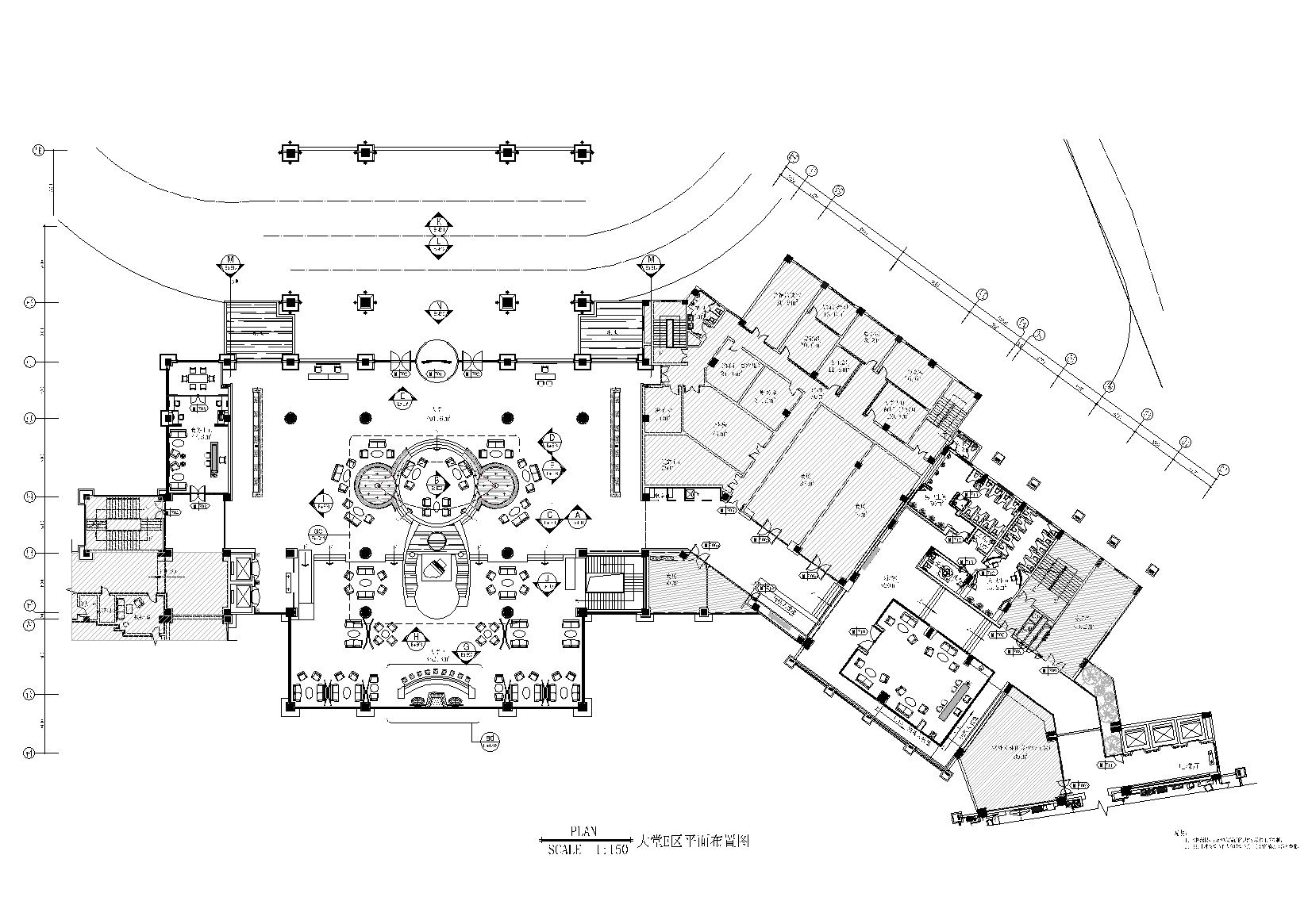 十一层豪华套房平面布置图 1:75-五星级酒店设计施工-图片