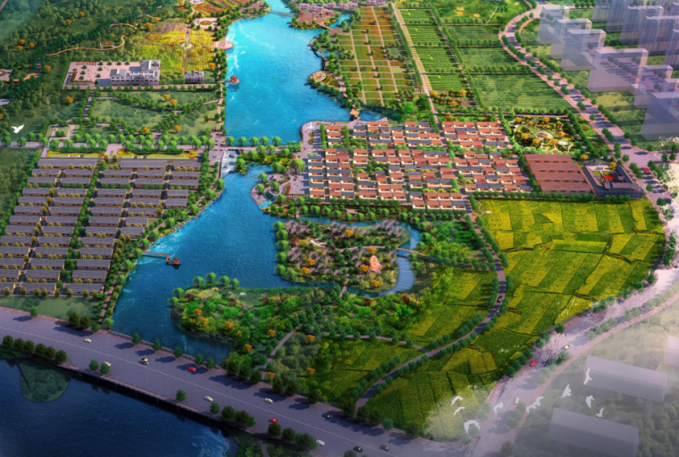su中式水景资料下载-[山东]中式风格田园村庄建设规划设计