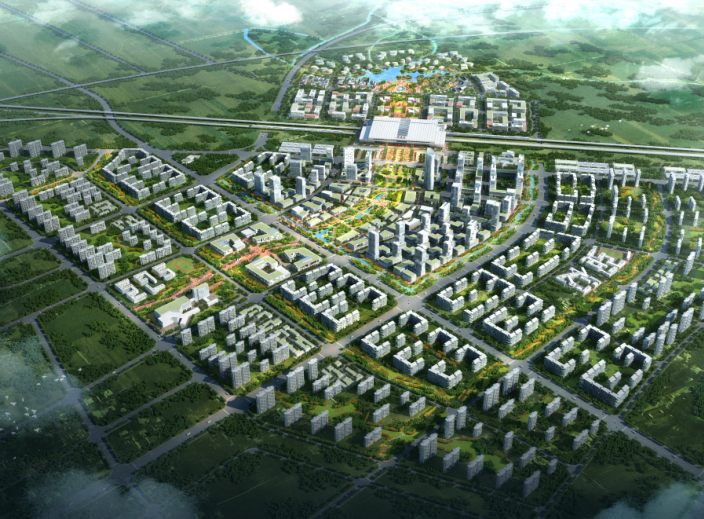 上海南站绿轴项目设计方案资料下载-镇江生态新城启动区核心区城市设计方案文本