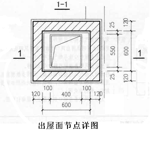 框剪结构商业高层住宅工程烟道安装施工方案-77出屋面节点详图