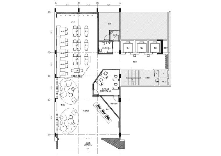 麗枫酒店室内装修工程2.0标准图集施工图-不规则大堂平面布置图