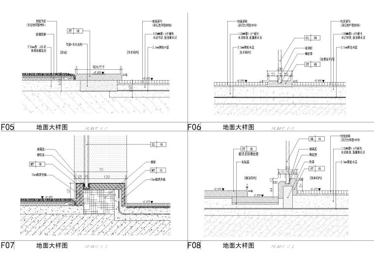 麗枫酒店室内装修工程2.0标准图集施工图-客房地面大样图2