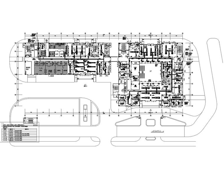 贵州妇幼保健院暖通施工图-一层空调风平面图