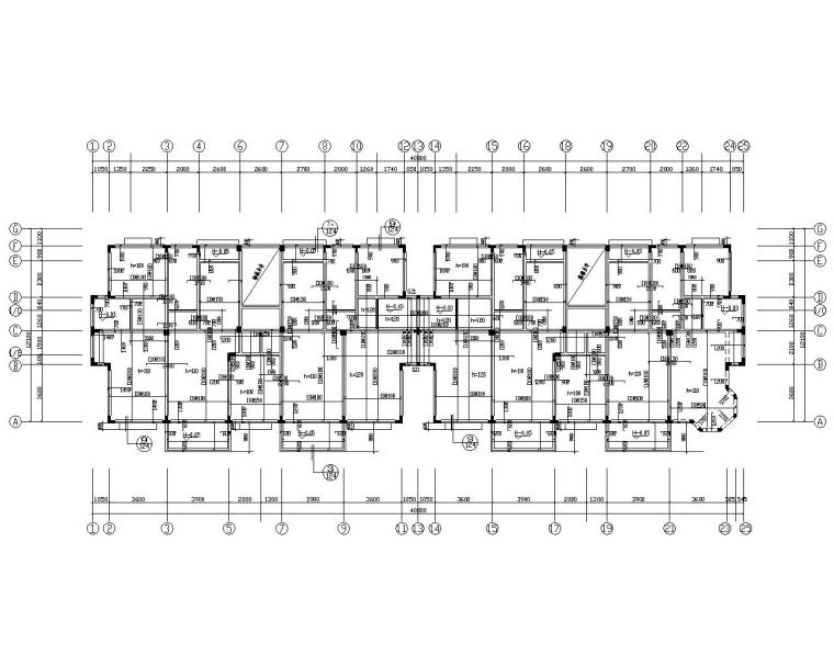 7层建筑结构住宅施工图资料下载-异形柱七层住宅混凝土结构施工图（CAD）