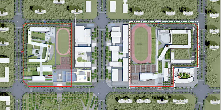 合肥知名地产苏高新中央公馆学校初中部方案介绍-2-九年一贯制学校初中部方案-全区总图