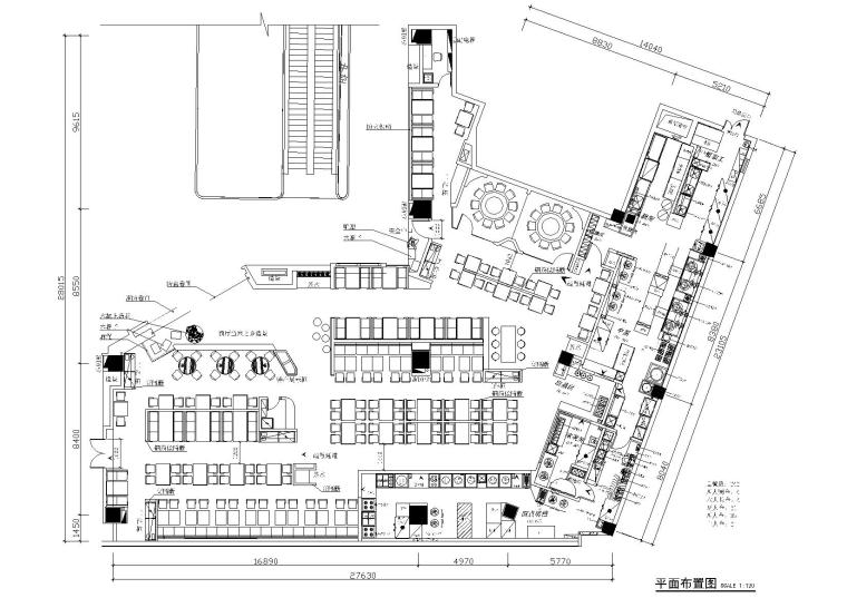 二层餐厅建筑施工图效果图资料下载-[广州]番禺万达手拉手餐厅施工图+效果图
