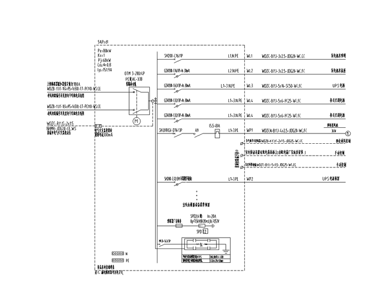 重庆5万平科研楼智能化资料（2019）-西1区 5F弱电机房电源配电箱