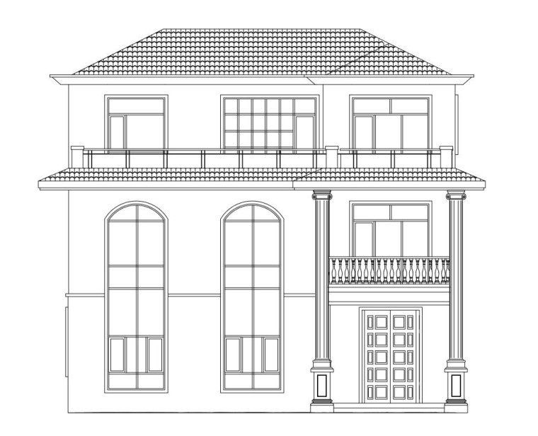 5层自建房设计图纸资料下载-三层单家带露台别墅建筑设计图