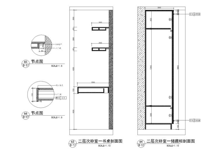室内空间各种柜子柜台节点详图