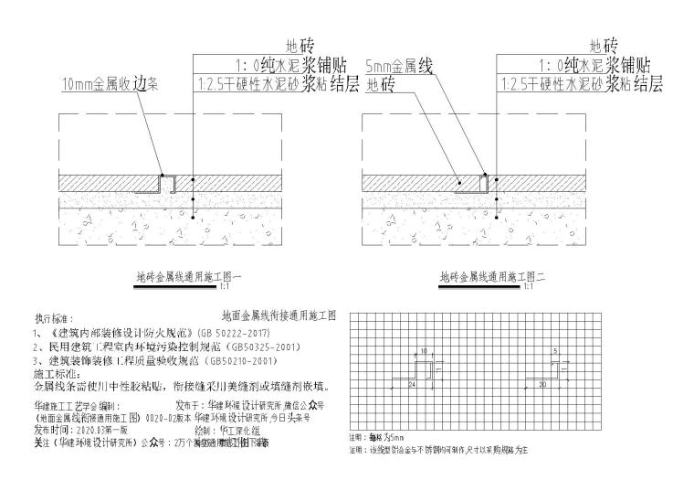 施工设计衔接衔接方案资料下载-地面材料衔接金属线收口通用施工图