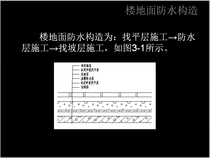 楼地面防水构造施工要点