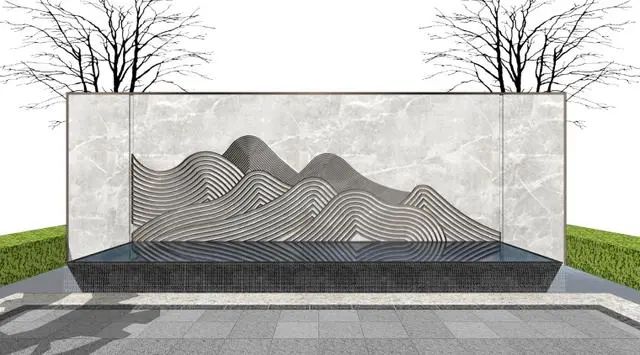 新中式山水墙意向图直接拿来用-景观设计-筑龙园林景观论坛