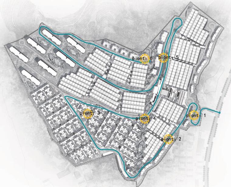 高端山地豪宅别墅+现代高层建筑方案设计-体验路线