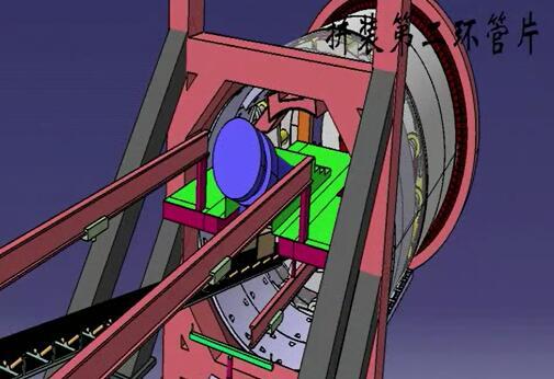BIM盾构机始发工艺模拟动画-拼装第二环片