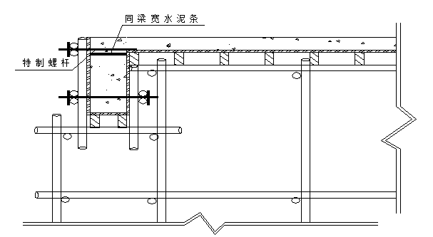 广东30层商业住宅公寓施工组织设计-模板加固示意图