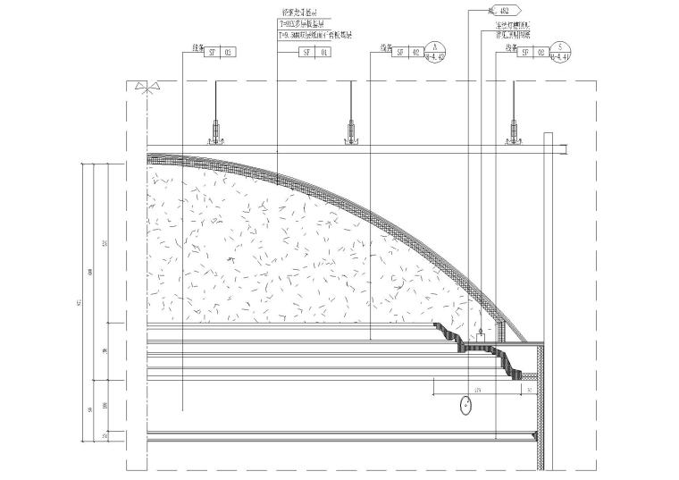 天花吊顶cad节点图资料下载-室内吊顶剖面，线条节点大样详图