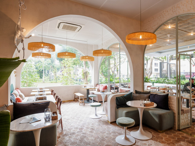 咖啡厅照明设计施工图资料下载-新加坡Merci Marcel咖啡厅酒吧