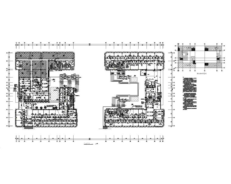 重庆大学信息技术科研楼暖通施工图-二层空调平面图