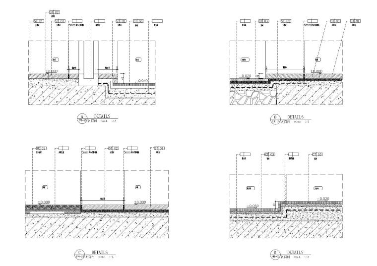 地面cad节点图资料下载-地面剖面,材料剖面及放样节点大样详图