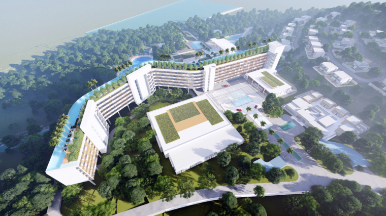 山地度假公寓设计资料下载-海南南燕湾万豪山地度假酒店建筑模型设计