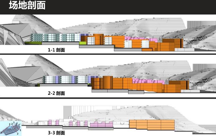 [浙江]山地别墅+洋房建筑深化方案设计-场地剖面