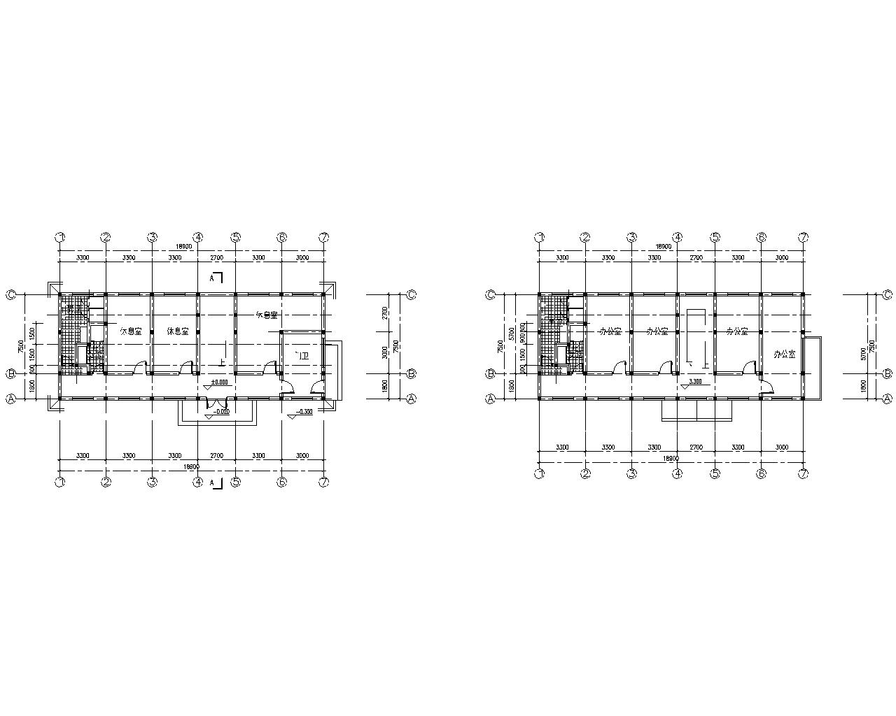 三层混凝土结构办公楼施工图(cad含建筑)