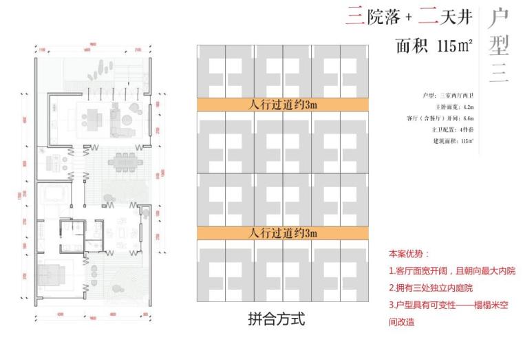 国际旅游康养低密度中式山地院墅建筑方案-户型三设计