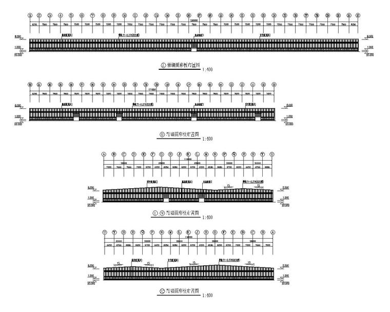 大型钢结构厂房施工图230x90米（CAD）-建筑立面图