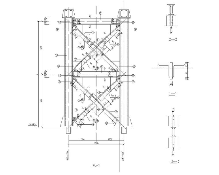 钢结构管架加层设计施工图（CAD）-节点大样图4