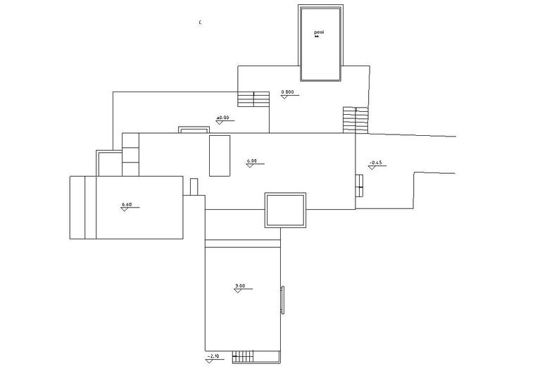 山地别墅建筑施工图设计-屋顶平面图