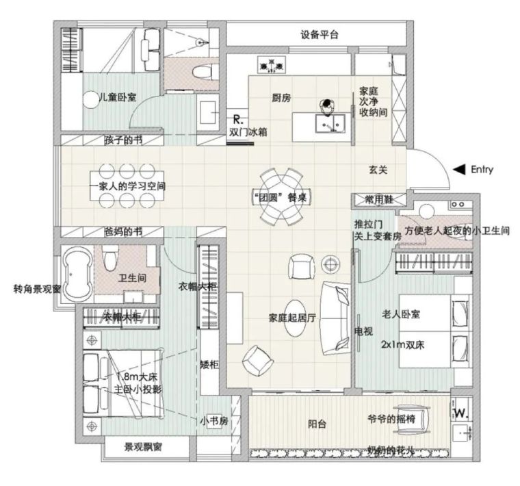 宅户型标准化资料下载-融创、万科最新三房四房曝光，比比细节！